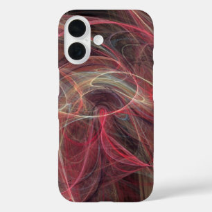 Funda iPhone 16 CRAZY FOTON Ondas Fractales Gris Púrpura