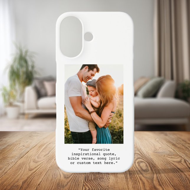 Funda iPhone 16 Crea tu propia foto y cita personalizada (Subido por el creador)