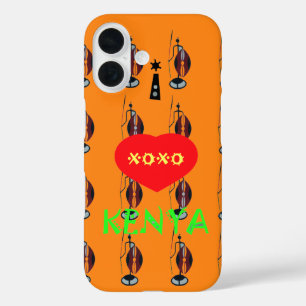 Funda iPhone 16 Crea tu propio estuche para iPhone Xoxo, Naranja e