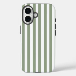 Funda iPhone 16 Crea tu propio patrón de rayas blancas verdes de s