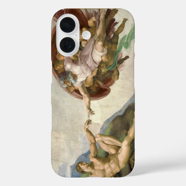 Funda iPhone 16 Creación de arte de Adán en Miguel Ángel (Reverso )