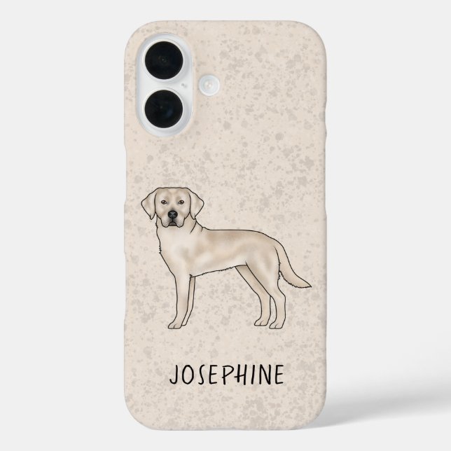 Funda iPhone 16 Cream Labrador Recuperador Cute Lab Dog Nombre per (Reverso )