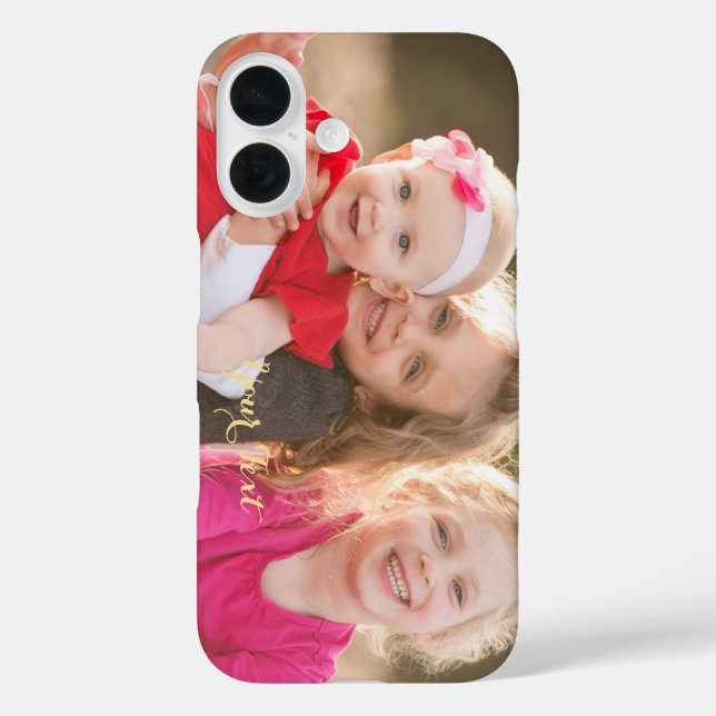 Funda iPhone 16 Crear texto fotográfico Personalizado Apple protec (Reverso )