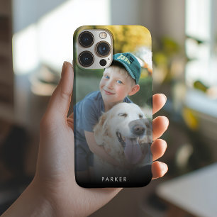 Funda iPhone 16 Crear tu propio nombre de foto minimalista moderno