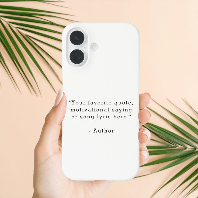 Funda iPhone 16 Create Your Own Quote (Subido por el creador)