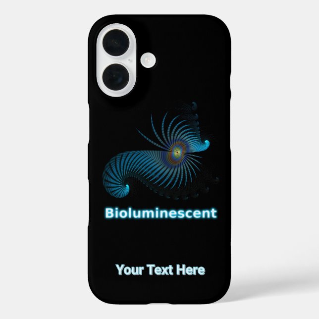 Funda iPhone 16 Creatura bioluminiscente de mar alieno (Reverso )