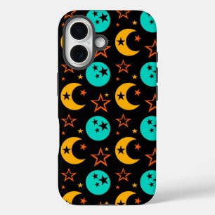 Funda iPhone 16 Crescent Moon Stars Night Sky Galaxy Midnight