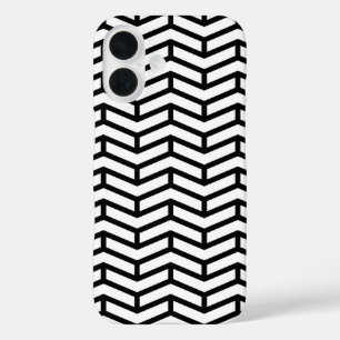 Funda iPhone 16 Crisp Sharp Flechas opuestas Chevron Blanco Negro