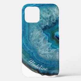 Funda iPhone 16 Cristal Blue Geode Slice | Personalizado