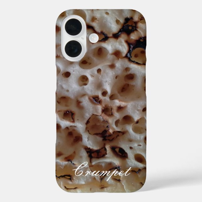 Funda iPhone 16 Crumpet inglés divertido personalizado (Reverso )