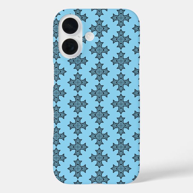 Funda iPhone 16 Cruz Copta Premium Arte Fino (Reverso )