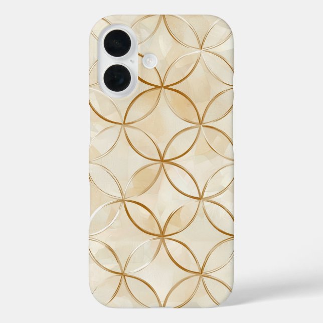 Funda iPhone 16 Cuadrícula de círculos infinitos (Reverso )