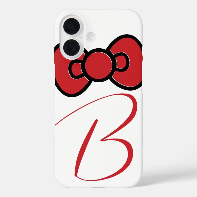Funda iPhone 16 Cuadrillo rojo de arco caprichoso (Reverso )