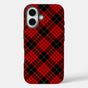 Funda iPhone 16 Cuadro Escocés Rojo y Negro MacQueen Tartan