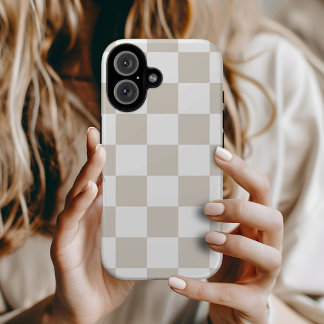Funda iPhone 16 Cuadro Retro Beige y Blanco