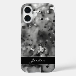 Funda iPhone 16 Cuadros de pintura de color negro artístico con no