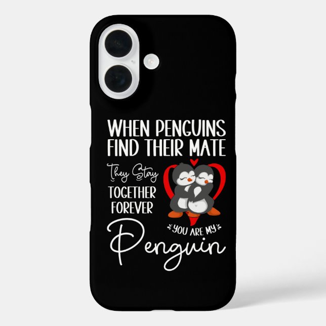 Funda iPhone 16 Cuando los pingüinos encuentran a su pareja perman (Reverso )
