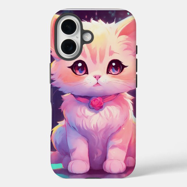 Funda iPhone 16 Cubierta móvil de gato (Reverso )