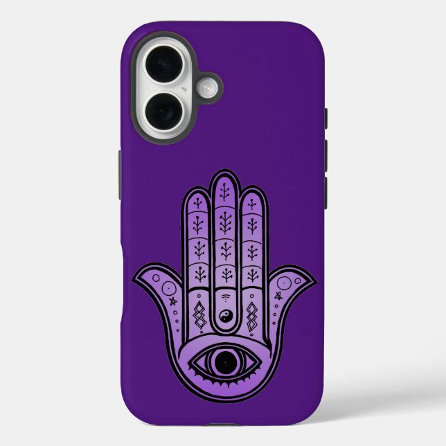 Funda iPhone 16 cubierta para iPhone con diseño de mano Hamsa (Reverso )