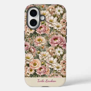 Funda iPhone 16 Cubierto Con Rosas Viejos