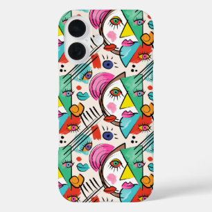 Funda iPhone 16 Cubismo moderno Resumen Artsy Face Face Art
