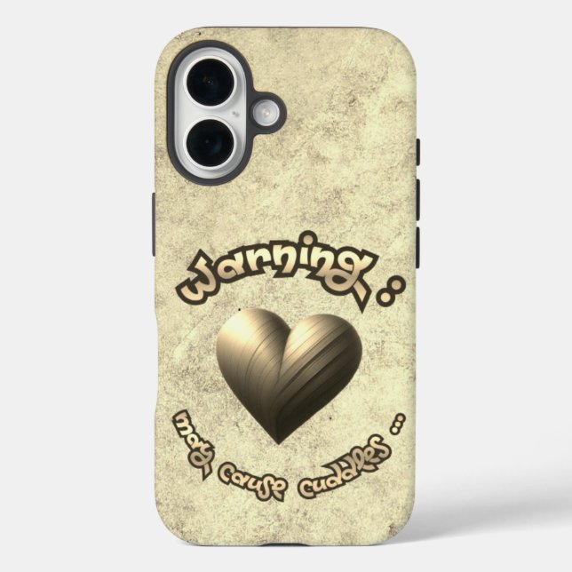 Funda iPhone 16 Cuddle Alert – Art with Heart! (Reverso )