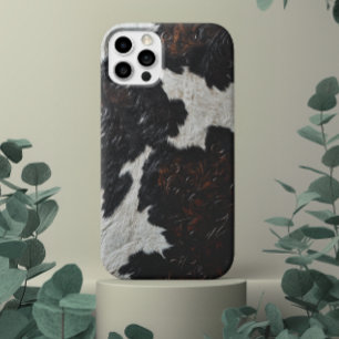 Funda iPhone 16 Cuero de vaca manchado de cuero demasiadoled falso