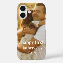 Funda iPhone 16 Cuidada foto feliz primer padre día papá