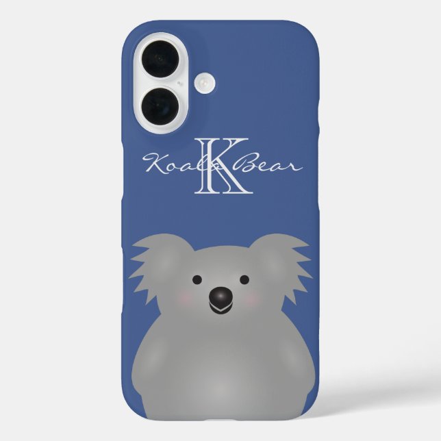 Funda iPhone 16 Cuidadosamente Australia Bebé Koala Bear Monograma (Reverso )