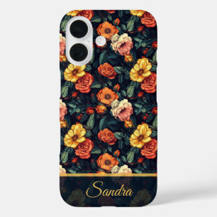 Funda iPhone 16 Cumpleaños Temático Rosa Floral Personalizada