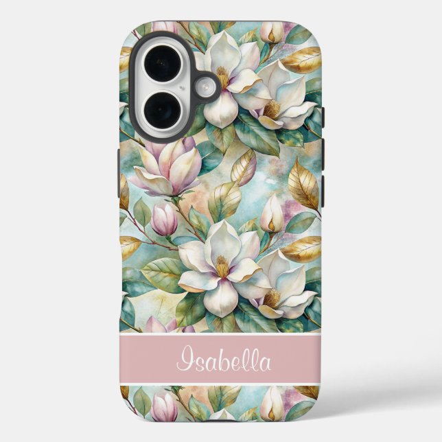 Funda iPhone 16 Custom Elegant Magnolias (Reverso )