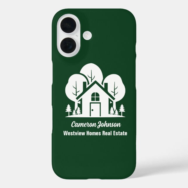 Funda iPhone 16 Custom Green Forest House Real Estate Company (Reverso )