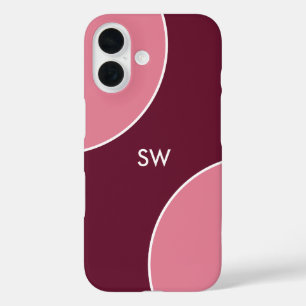 Funda iPhone 16 Custom Modern Bordeaux Pink Minimalist