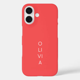 Funda iPhone 16 Custom Modern Coral Minimalist
