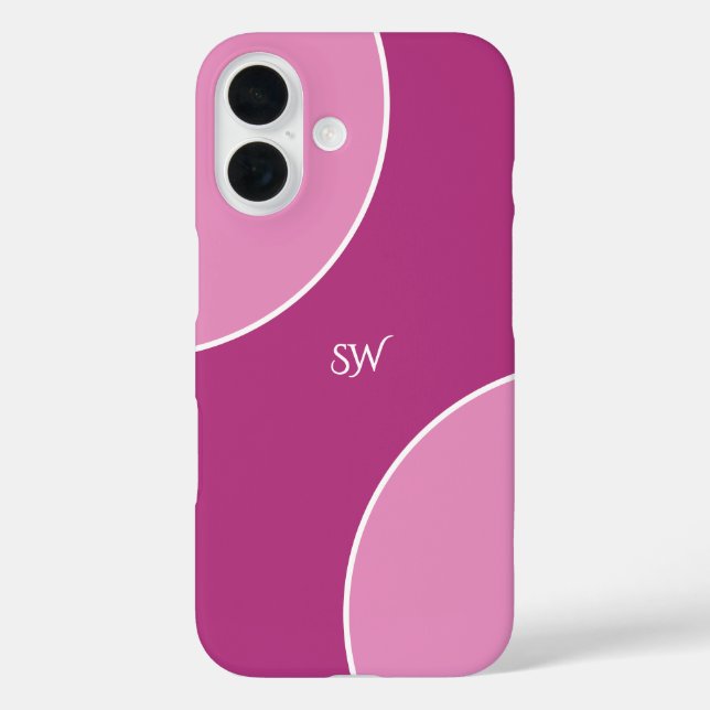 Funda iPhone 16 Custom Modern Magenta Pink Minimalist (Reverso )