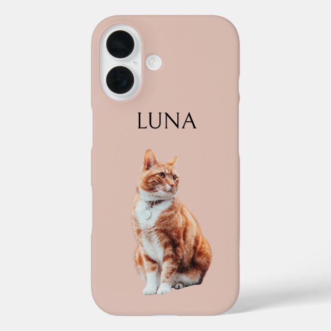 Funda iPhone 16 Custom Pet Photo Phone Case with Name (Reverso )