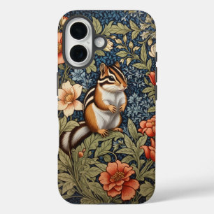 Funda iPhone 16 Cute Chipmunk William Morris Inspiró Floral