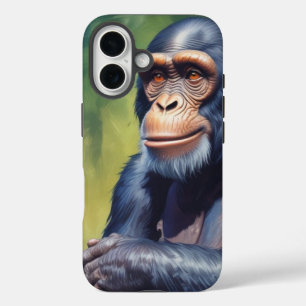 Funda iPhone 16 Cute Crazy Funny Chimpanzee
