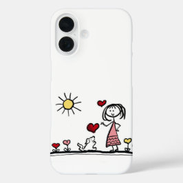 Funda iPhone 16 Cute dog with a girl