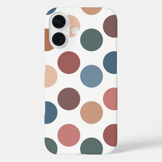 Funda iPhone 16 Cute Earth Tones Polka Dots (Reverso )