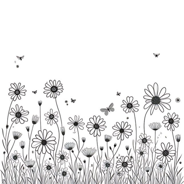 Funda iPhone 16 Cute Flower Phone Case – Black & White Wildflower (Subido por el creador)
