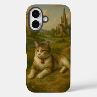 Funda iPhone 16 Cute gato en el jardín con estuche para iPhone
