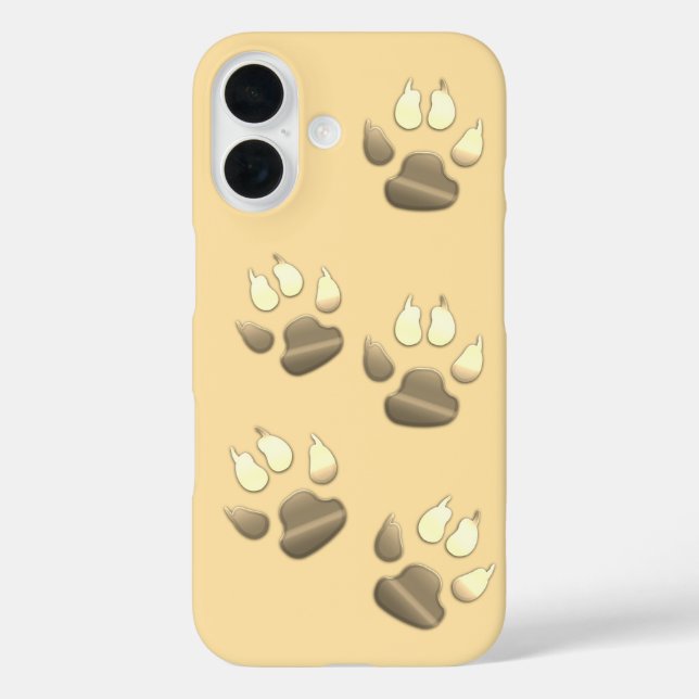 Funda iPhone 16 Cute Gold Mascota Perro Paws (Reverso )