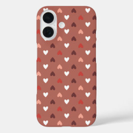 Funda iPhone 16 Cute Hearts Pattern – Soft Love Aesthetic 