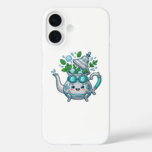 Funda iPhone 16 Cute Kawaii Té Moruno con Hielo y Menta Verano BSt