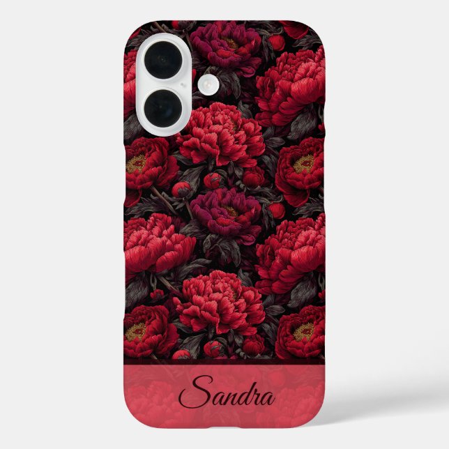 Funda iPhone 16 Cute Mom Gift Peony Floral Custom (Reverso )