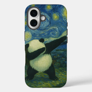 Funda iPhone 16 Cute Panda Bear - Van Gogh Style - Starry Night 
