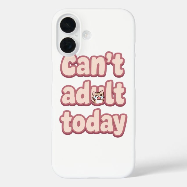 Funda iPhone 16 Cute Pink Graphic with Peeking Cat (Reverso )