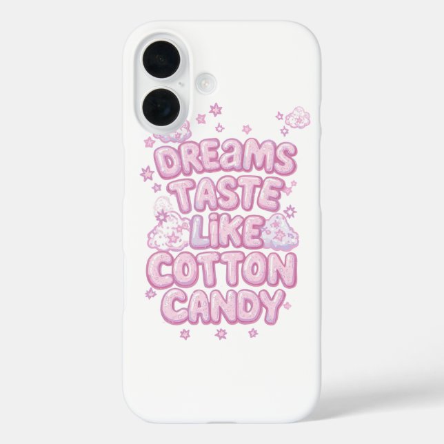 Funda iPhone 16 Cute Pink Whimsical Dreamer Typography (Reverso )
