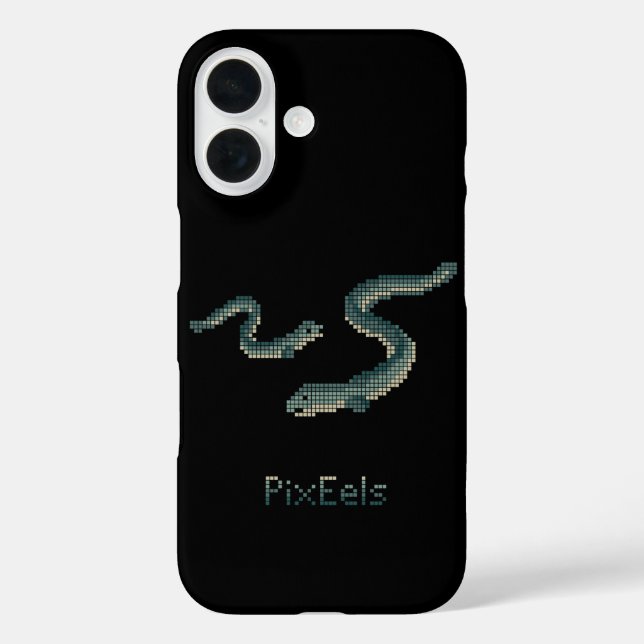 Funda iPhone 16 Cute "PixEels" Pixelated Eels Graphic (Reverso )